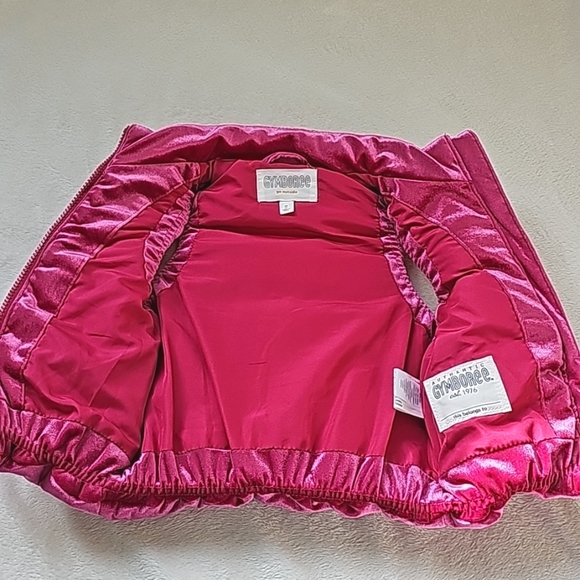 GYMBOREE | Hot Pink Zippered Velvet/Velour Puffer Vest, NWOT! - Picture 4 of 7